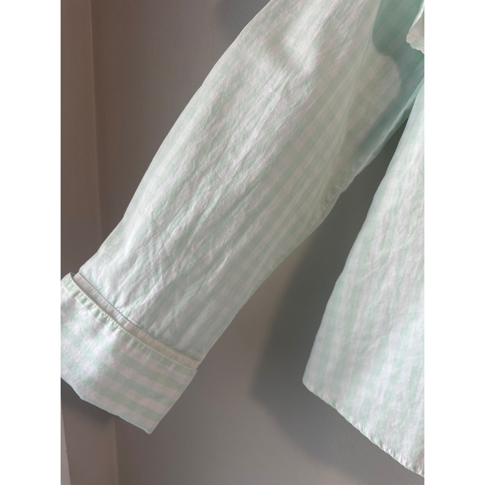 Abound Mint Green Gingham Off The Shoulder Ruffle Cotton Blouse Large - Picture 5 of 8